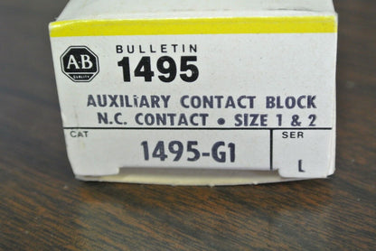 ALLEN-BRADLEY 1495-G1 N.C. CONTACT SIZE 1&2 AUXILIARY CONTACT BLOCK - LOT of 2