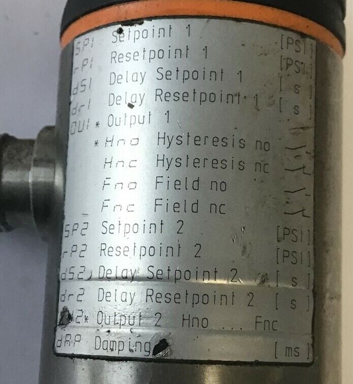 IFM PN7226 PRESSURE SENSOR 300PSI 1/4NPT 30VDC