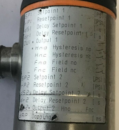 IFM PN7226 PRESSURE SENSOR 300PSI 1/4NPT 30VDC