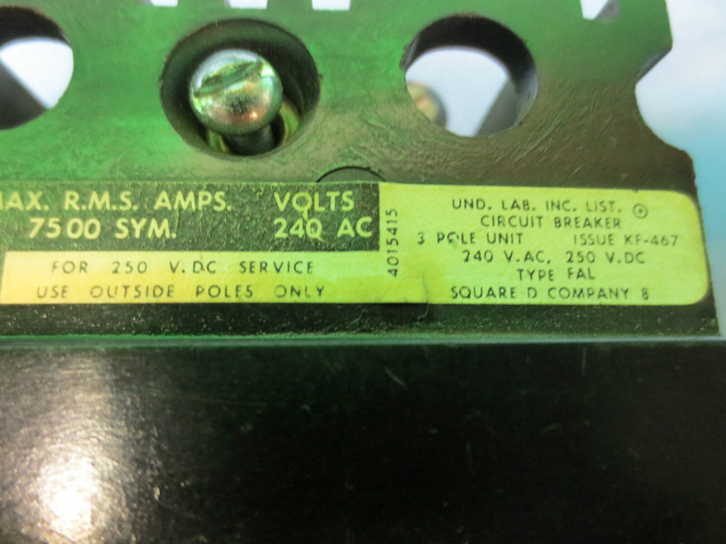 SQUARE D FAP-32060 CIRCUIT BREAKER 240VAC, 60A, 3-POLE, 250VDC