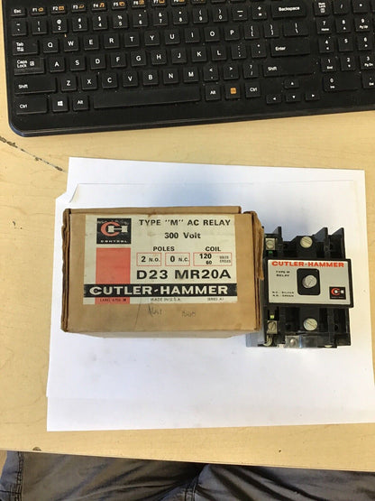 CUTLER HAMMER D23MR20A TYPE "M" AC RELAY 120V 60CY SER.A1