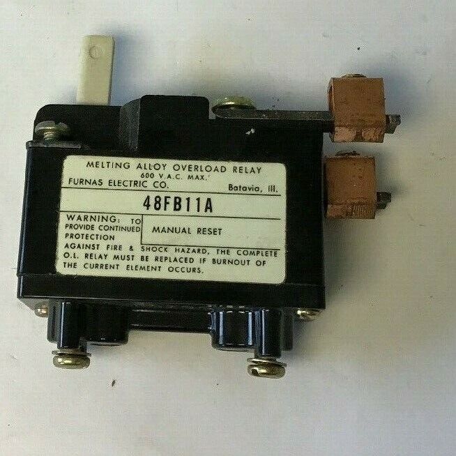 FURNAS 48FB11A MELTING ALLOY OVERLOAD RELAY 600VAC SIZE 2