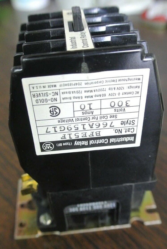 WESTINGHOUSE BFE51F INDUSTRIAL CONTROL RELAY, TYPE BF 300V, 10A - NEW SURPLUS