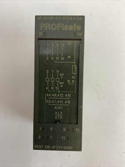 SIEMENS 1P 6ES7 138-4FC01-0AB0 SIMATIC S7 I/O MODULE PROFLSAFE 4F-DI/3F-DO DC24V