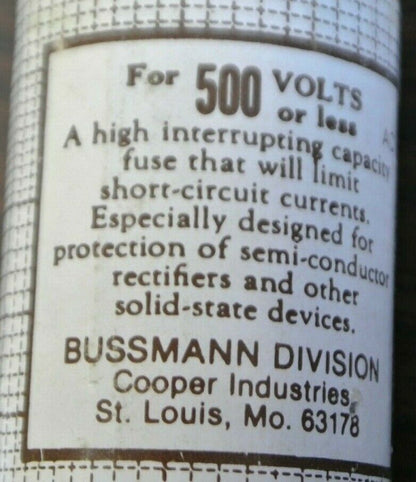 BOX of 5 / BUSSMANN / TRON KBH125 RECTIFIER FUSE / 125A / 500V / NEW SURPLUS