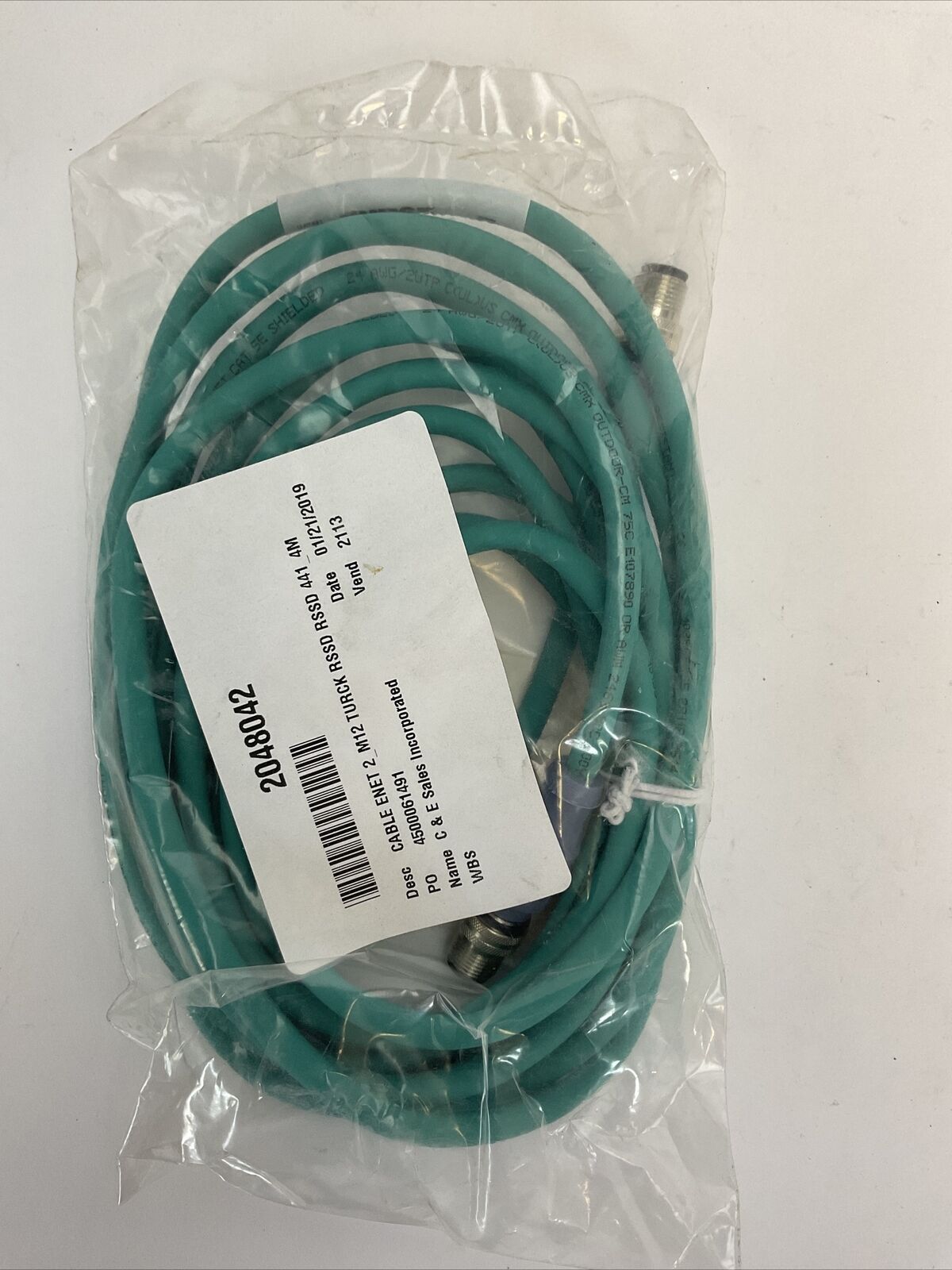 TURCK RSSD RSSD 411-4M EURO FAST CORDSET CABLE U-02484