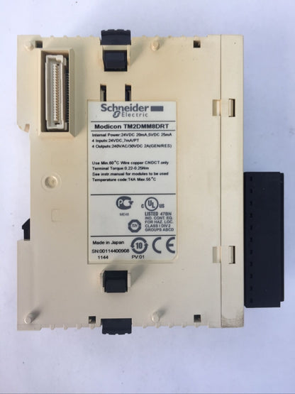 SCHNEIDER TM2DMM8DRT DC IN RELAY OUT MODULE INPUT 24VDC OUTPUT 240VAC/30VDC 2A