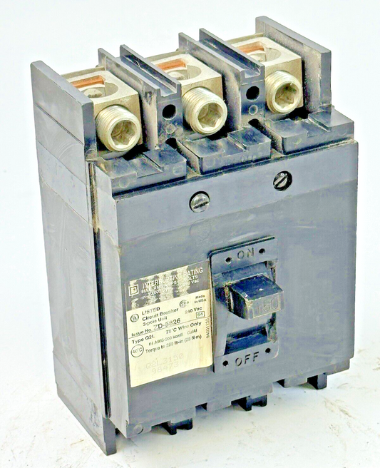 SQUARE D - Q2L3150 - CIRCUIT BREAKER - 150 AMP, 3 POLE, 240 VAC