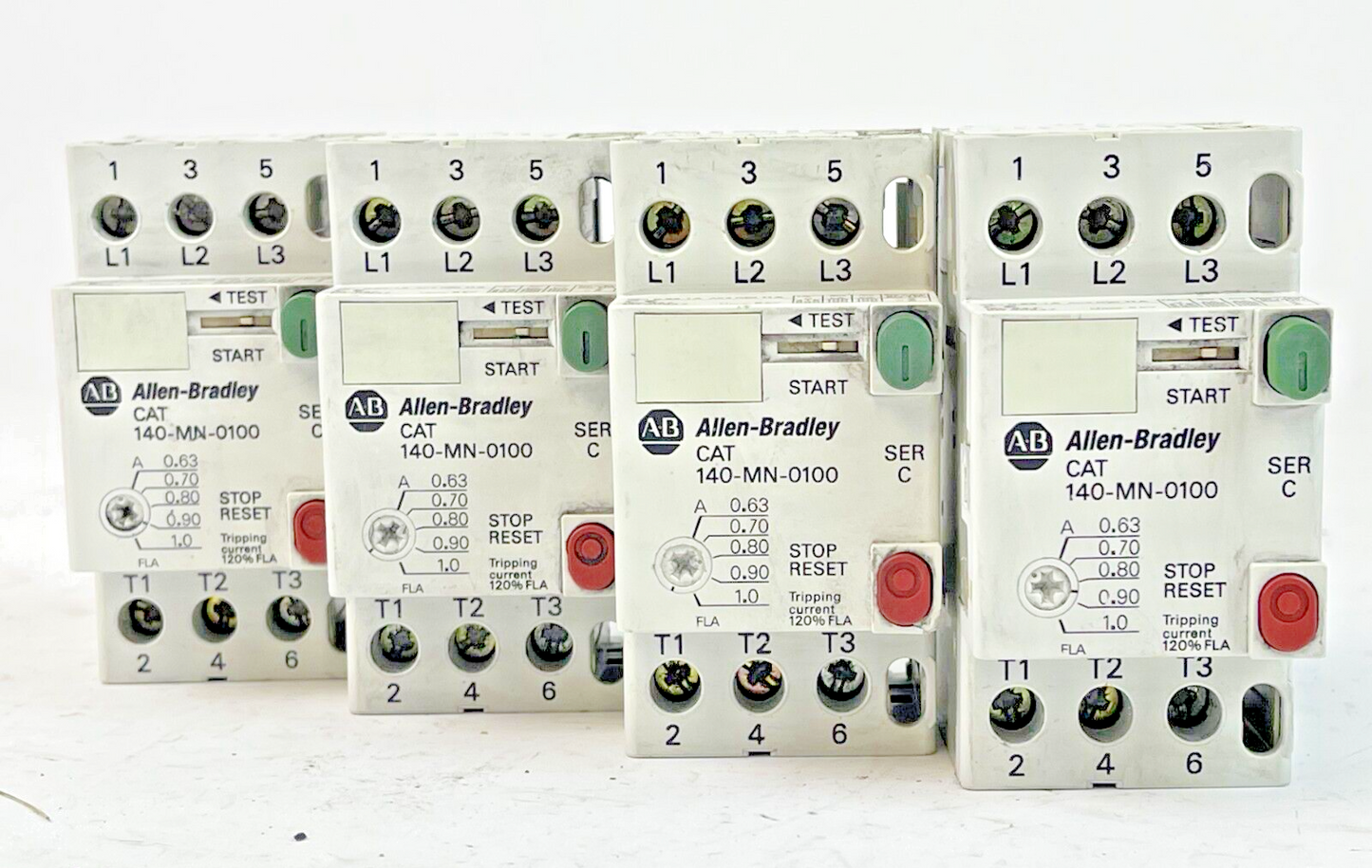ALLEN BRADLEY *LOT OF 4* 140-MN-0100 SER. C - MANUAL MOTOR STARTERS