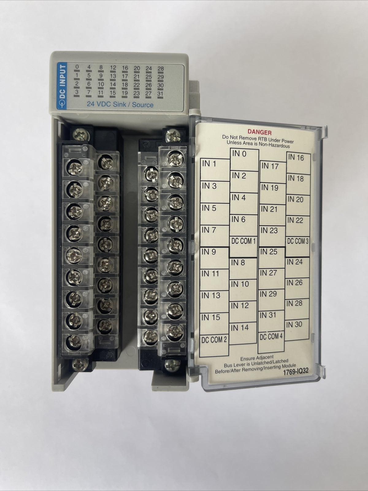 ALLEN BRADLEY 1769-IQ32 SER A F/W REV 3.1 DIR/VER 95320745/02 32PT INPUT MODULE