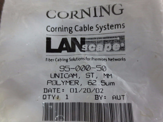 CORNING 95-000-50 LANscape UNICAM, ST, MM, POLYMER, 62.5um - NEW SURPLUS