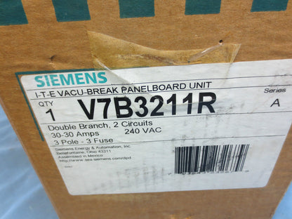 I-T-E V7B3211R VACU-BREAK PANELBOARD SWITCH UNIT 240V 30-30A - NEW SURPLUS