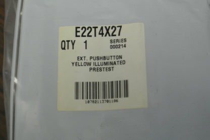 C-H E22T4X27 / E22TL1C EXT. PUSHBUTTON YELLOW ILLUM. PRESS to TEST / NEW SURPLUS