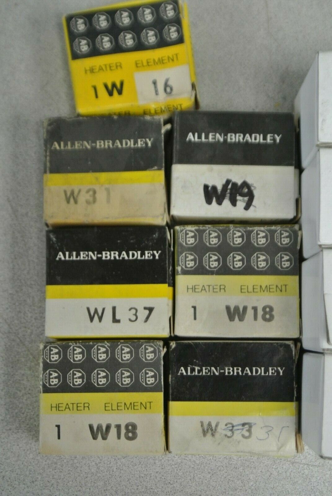 LOT of 11 / ALLEN-BRADLEY W-SERIES THERMAL OVERLOAD HEATER ELEMENTS / LIST BELOW