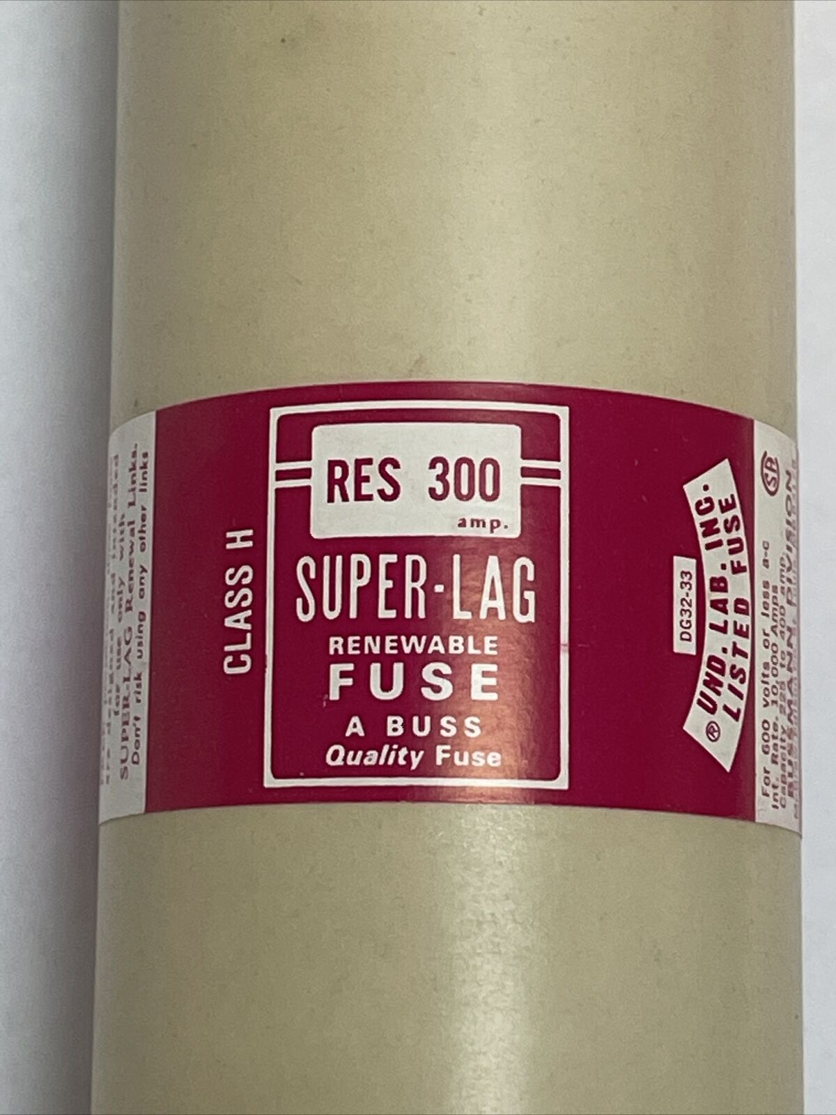 BUSSMAN RES300 SUPER-LAG RENEWABLE FUSE 300AMP 600VAC