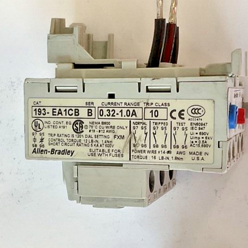 ALLEN BRADLEY 193-EA1CB OVERLOAD RELAY SER.B 0.32-1.0A