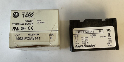 ALLEN BRADLEY 1492-PDM3141 POWER TERMINAL BLOCK SER.B 600V