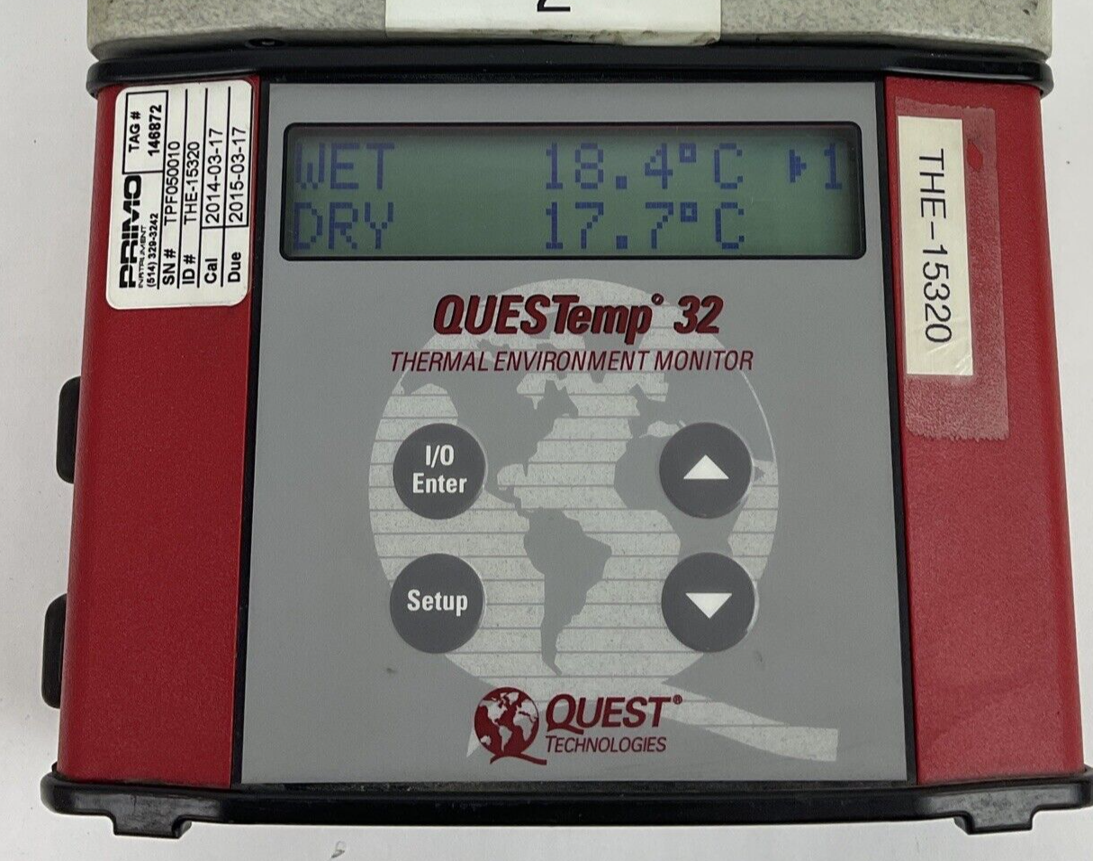 QUEST TECHNOLOGIES THE-15320 THERMAL ENVIROMENT MONITOR QUESTEMP 32 TPF050010
