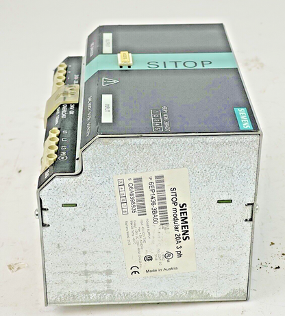 SIEMENS - 6EP1436-3BA00 - SITOP POWER SUPPLY - DC 24V/ 20A - 3AC 400V-500V