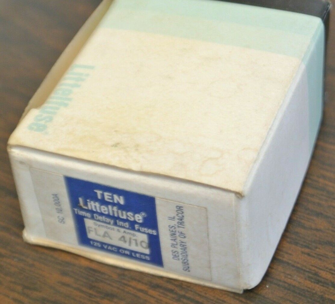 BOX of 10 / LITTELFUSE FLA4/10 MIDGET FUSE 4/10A / 125V / NEW SURPLUS / FLA-4/10