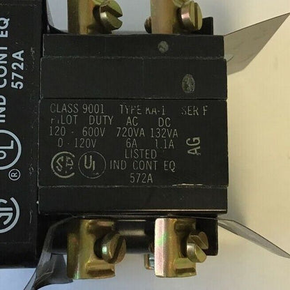 SQUARE D  9001 TYPE K36 JOY STICK OPERATOR SER.F W/ 9001 KA-1 SER.F CONT.BLK