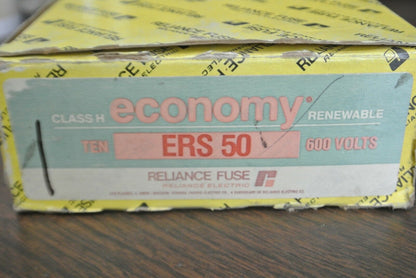 ECONOMY / RELIANCE ERS50 CLASS H RENEWABLE FUSE / 50A / 600V / NEW SURPLUS