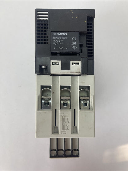 SIEMENS 3RT1044-1QB44-3MA0 CONTACTOR 600VAC 90AMP 60HP 3PH COIL 24VDC 3RT1926-