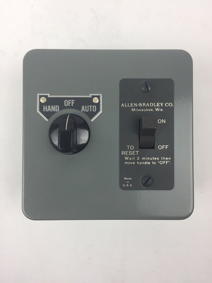 ALLEN BRADLEY 600-TAX9 MANUAL STARTING SWITCH WITH SELECTOR SWITCH 2 POLE NEMA 1