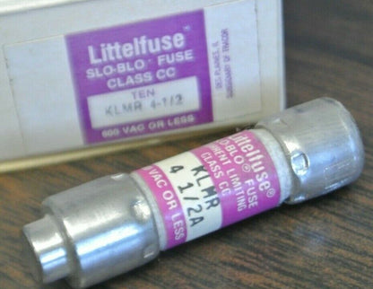 LOT of 4 / LITTELFUSE KLMR-4-1/2 CLASS CC FUSE / 4-1/2A / 600V / NEW SURPLUS