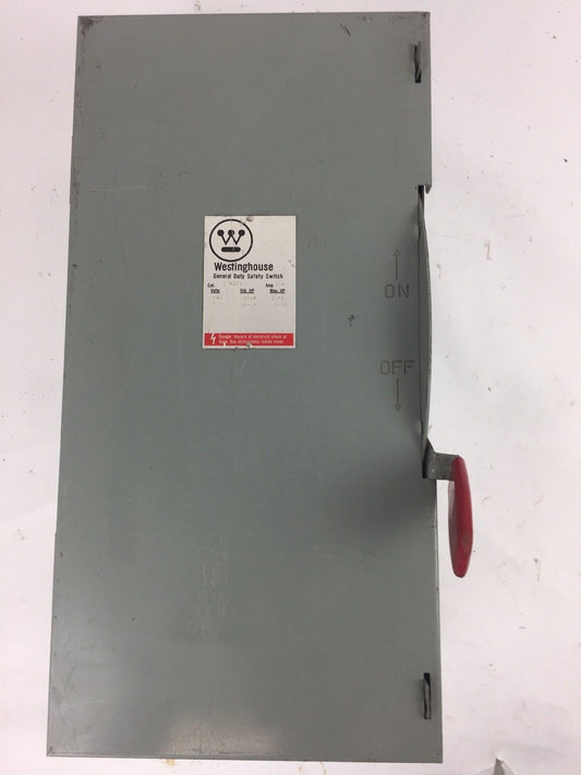 WESTINGHOUSE GFN323N SAFETY SWITCH 240 VAC 100 AMP TYPE 1 ENCLOSURE INDOOR
