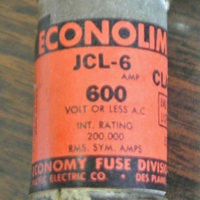 BOX of 10 / ECONOMY / ECONOLIM JCL6 FUSE / 6A / 600V / NEW SURPLUS