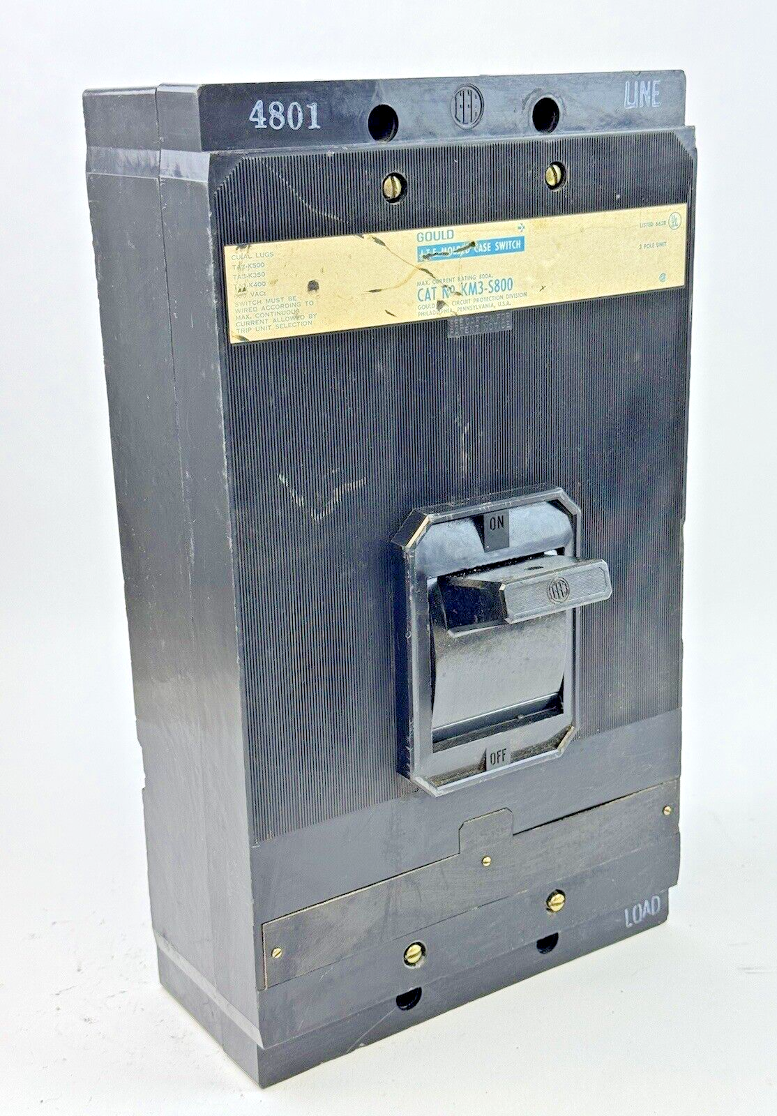 ITE / GOULD - KM3S800 - MOLDED CASE CIRCUIT BREAKER - 3 POLE/800A/600 VAC