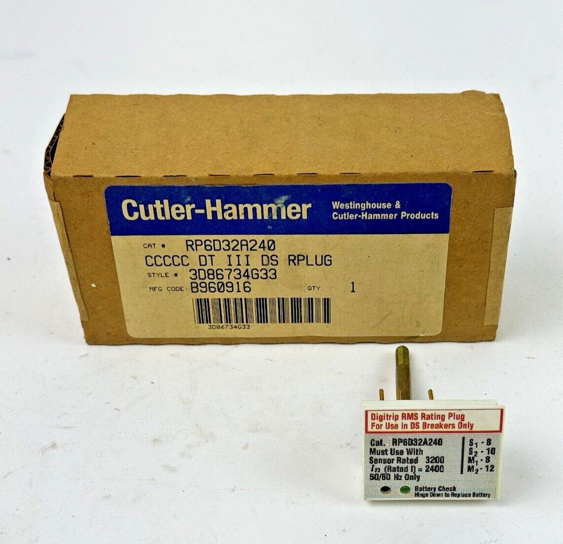 CUTLER-HAMMER / EATON - RP6D32A240 - DIGITRIP RMS RATING PLUG - 2400 AMP