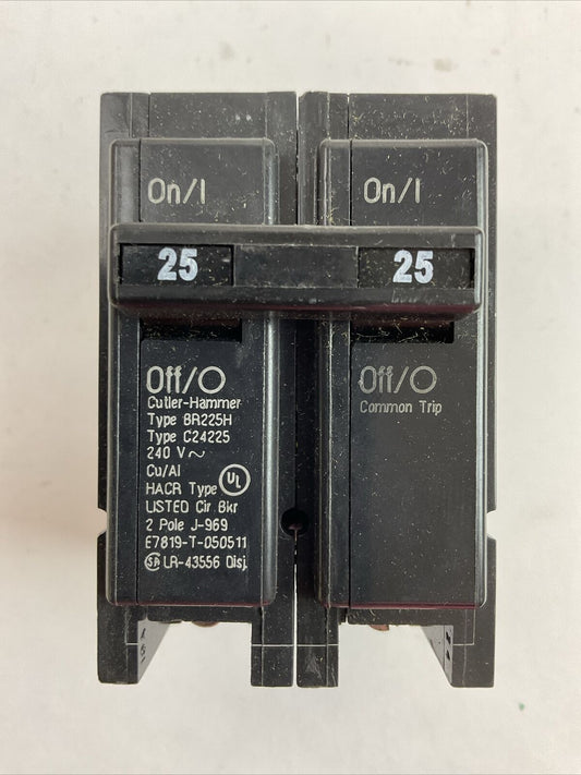 CUTLER HAMMER BR225H CIRCUIT BREAKER 2POLE 25AMP 240VAC