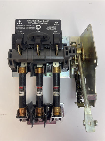 ALLEN BRADLEY 1494V-DS30 FUSIBLE DISCONNECT SWITCH SER D 30A 600VAC 20HP 250VDC