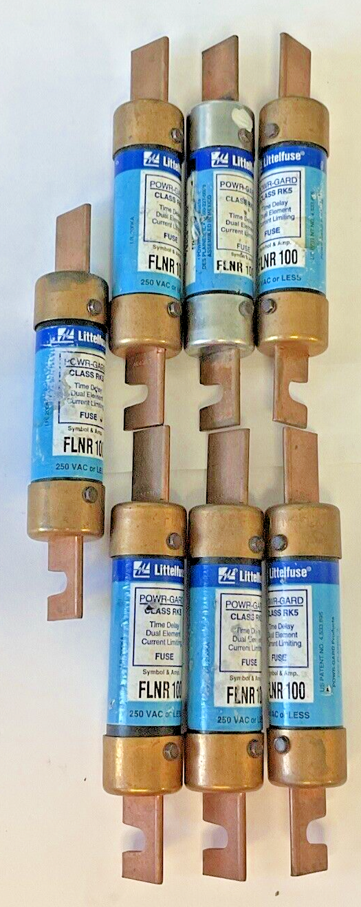 LITTLEFUSE FLNR 100 FUSE 100A 250VAC CLASS RK5 TIME DELAY ***LOTOF7***