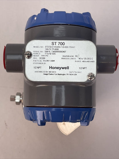 HONEYWELL STD720-E1AS4AS-1-B-AD0-11S-A-11A6-FX,TP-0000 STD700 DP TRANSMITTER