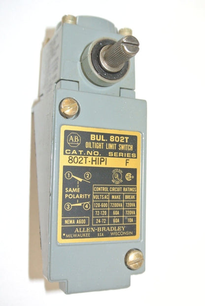 ALLEN-BRADLEY 802T-H1P1 PLUG-IN OILTIGHT LIMIT SWITCH / LEVER TYPE / NEW SURPLUS