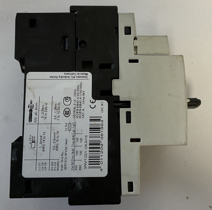 SIEMENS 3RV1021-0KA15 MOTOR STARTER 50/60HZ 600V 1.25-0.9A 6KV 16A