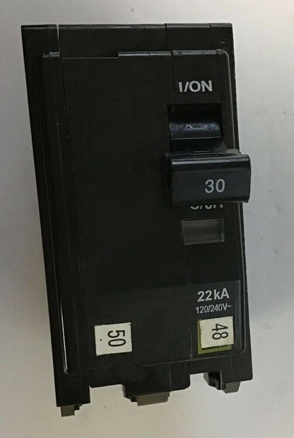 SQUARE D QOB230 CIRCUIT BREAKER 30A 2POLE 22KA 120/240VAC