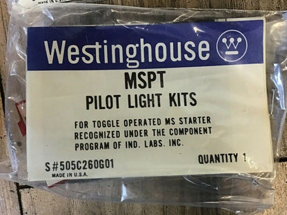 WESTINGHOUSE MSPT PILOT LIGHT KITS FOR TOGGLE MS STARTER 505C260G01***LOTOF9***