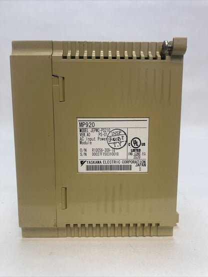 YASKAWA JEPMC-PS210 VER. A0 PS-01 AC INPUT POWER SUPPLY MODULE MP920