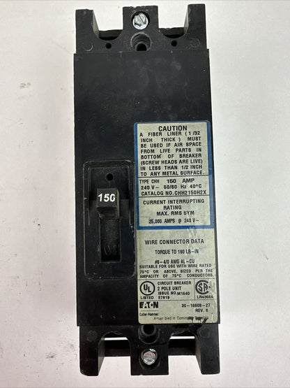 EATON CHH2150H2X CIRCUIT BREAKER 150AMP 240VAC 2POLE