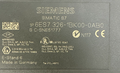 SIEMENS 1P 6ES7 326-1BK00-0AB0 DIGITAL INPUT MODULE SIMATIC S7