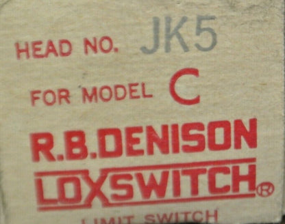 GOULD / R.B. DENISON JK5 LOXSWITCH® HEAD for MODEL C LIMIT SWITCH / NEW SURPLUS