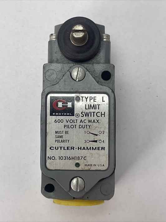 CUTLER HAMMER 10316H187C TYPE L LIMIT SWITCH 600VAC