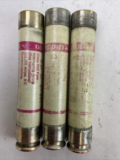 GOULD SHAWMUT TRS60R TRI-ONIC TIME DELAY FUSE 60A 600VAC (LOT OF 3)