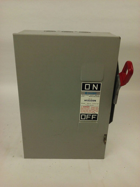 CHALLENGER H1332SN SAFETY SWITCH, TYPE 1 INDOOR, 30A, 240V, FUSIBLE, NEW