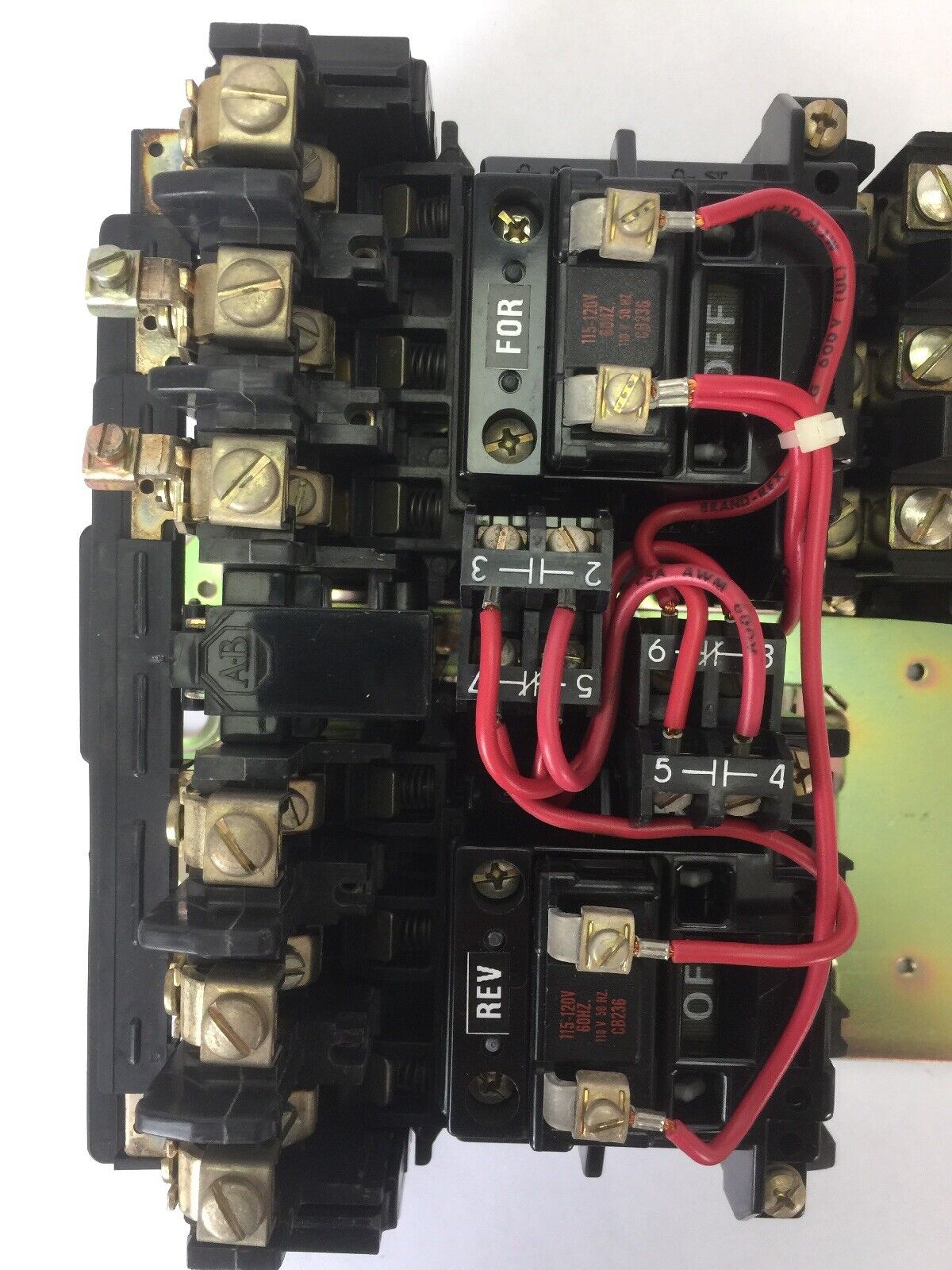 ALLEN BRADLEY 505-AOD SIZE 0 REVERSING STARTER 600VAC 5HP 18AMP COIL 120V 60HZ