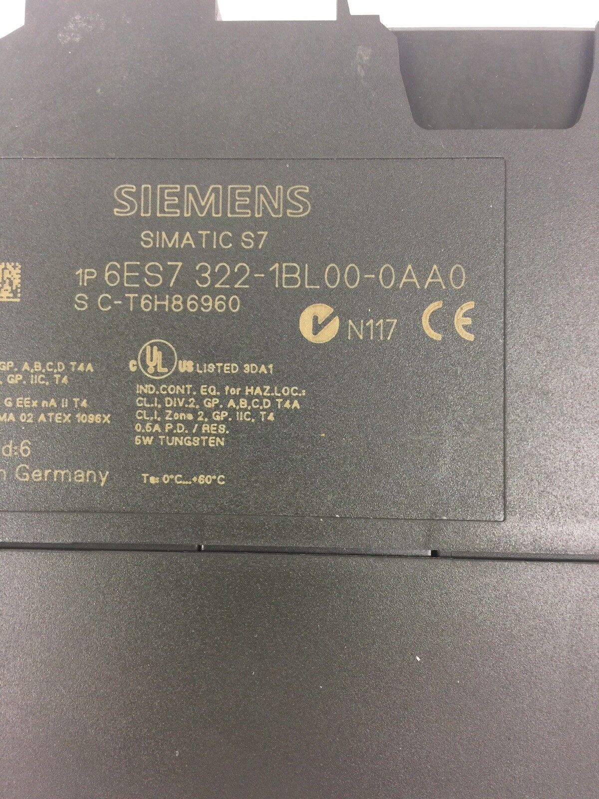 SIEMENS 6ES7 322-1BL00-0AA0 OUTPUT MODULE